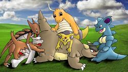 dragonite interspecies kabutops kadabra kangaskhan marowak nidoqueen pokemon pokemon_(species) the_roop