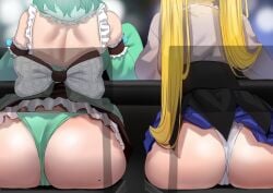 2girls ass ass_focus big_ass big_butt cameltoe dat_ass dokibird dress female huge_ass huge_butt indie_virtual_youtuber mint_fantome multiple_girls panties redi_(rasec_asdjh) underwear virtual_youtuber