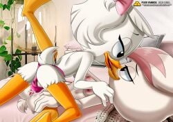 2girls dildo duck ducktales ducktales_(2017) palcomix sex_toy webby_vanderquack yuri