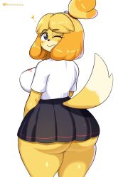 animal_crossing black_dress canine dress furry isabelle_(animal_crossing) startop