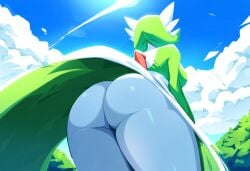 1girls ai_generated ass big_ass dat_ass female from_below furry gardevoir low-angle_view mullon novelai pokemon pokemon_(species) solo