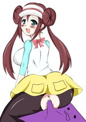 ass blue_eyes blush brown_hair ditto jun_suzumura open_mouth pokemon pokemon_(species) pokephilia rosa_(pokemon) tagme