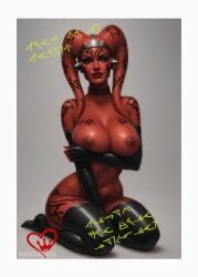 1girls ai_generated alien alien_girl artist_name author's_note bleachedr34 collar dark-skinned_female darth_talon female female_only hi_res humanoid large_breasts latex latex_gloves latex_thighhighs lekku lethan_twi'lek navel pinup posing red_skin self_upload star_wars text thick tribal_markings twi'lek voluptuous