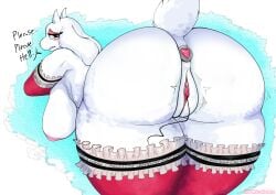 absurd_res anal anal_sex anthro ass bent_over big_butt blush boss_monster_(undertale) breasts buttplug buttplug_in_ass buttplug_insertion clothing dialogue female fur goopyarts hi_res huge_butt legwear lingerie looking_at_viewer looking_back mature_female object_in_ass penetration plug_(sex_toy) plug_insertion sex_toy sex_toy_in_ass sex_toy_in_pussy sex_toy_insertion solo thigh_highs toriel undertale_(series) underwear vaginal_penetration vaginal_penetration vibrator vibrator_in_pussy white_body white_fur wide_hips