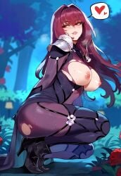 ai_generated big_breasts clothing fate fate_(series) huge_boobs huge_breasts huge_thighs scáthach scathach scathach_(fate) solo solo_female thick thick_thighs torn