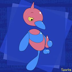 blue_skin feral generation_4_pokemon handjob male male_only masturbation nude open_eyes penis pink_skin pokémon_(species) pokemon porygon-z solo sparkzthecabbit tagme testicles yellow_eyes