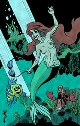 ariel disney disney_princess flounder furiousd mermaid nipples png sebastian_(disney) the_little_mermaid the_little_mermaid_(1989_film)