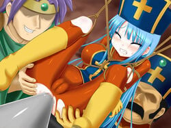 1girls anal anal_insertion anal_only anus blush bondage breast censored clothing dragon_quest dragon_quest_iii erect_nipples erect_nipples_under_clothes female medium_breasts priest_(dq3) rape sage_(dq3) suspension tagme tears torn_clothes torture trubka