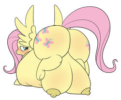 ass calorie crotchboob crotchboobs equine fluttershy_(mlp) friendship_is_magic looking_back my_little_pony overweight pegasus