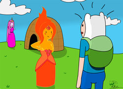 adventure_time arkbound backpack bag female finn_the_human flame_princess human male pale_skin princess_bubblegum small_breasts