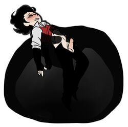 1boy black_hair blush clothed dark_hands don't_starve don't_starve_together dont_starve dont_starve_together forced gay klei_entertainment male male_only night_hands shadow short_hair wilson_percival_higgsbury yaoi