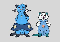 2018 2boys alternate_color animal_genitalia belly big_testicles blue_fur chubby dewott duo feet furry half-closed_eyes heyitshappydoodles male male_only mammal mustelid nic_(dewott) nintendo nude oshawott pokemon pokemon_(species) pokemon_bw sheath shiny_pokemon size_difference slightly_chubby smile standing tail testicles video_games white_fur