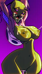 1girls alien alien_girl antennae ass big_breasts big_butt bigdad blush bondage bound breasts cum cum_on_breasts cum_on_face cum_string dildo female female_only green_skin huge_breasts huge_butt humanoid invader_zim irken nickelodeon nipples no_humans nude penetration pussy_juice sex_toy solo source_request tak tak_(invader_zim) thick_thighs vaginal_penetration wide_hips year_request