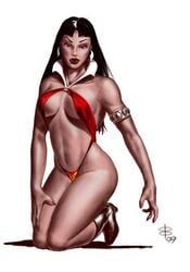 1990s 1999 1girls 20th_century big_bootie female long_hair simple_background solo tagme vampirella