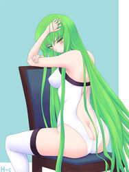 ass c.c. code_geass female green_hair solo straitjacket thighhighs