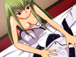 40010prototype angry breasts c.c. code_geass cum cum_on_clothes down_blouse female nipple_slip nipples solo straitjacket thighhighs