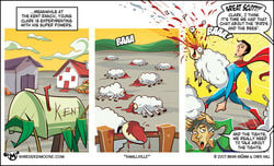 2007 animal animal_abuse bestiality blood clark_kent dc_comics dead_animal death dialogue english_text explosion farm gore guro parody parody_comic sheep superman superman_(series) zoophilia