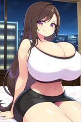 ai_generated brown_hair female final_fantasy final_fantasy_vii huge_breasts long_hair thick_thighs tifa_lockhart