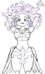 arms_behind_head bird_the_robot blue_lineart cable exposed_penis exposed_torso futanari hanging_balls indie_virtual_youtuber locs presenting_penis robot robot_girl robot_humanoid robot_joints saggy_balls sharp_claws sharp_teeth sketch sketch_page small_penis smaller_female standing virtual_youtuber