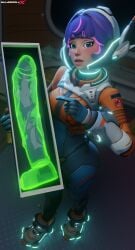 1girls 3d 3d_(artwork) 3d_artwork 3d_model 3d_render clothed dildo high_quality high_resolution highres huge_dildo juno_(overwatch) overwatch penis_awe shaddoll_x shocked shocked_expression solo solo_female solo_focus