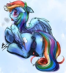 1girls bcs butt chromaskunk friendship_is_magic my_little_pony rainbow_dash_(mlp) smooth_skin