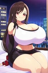 ai_generated brown_hair female final_fantasy final_fantasy_vii huge_breasts long_hair thick_thighs tifa_lockhart