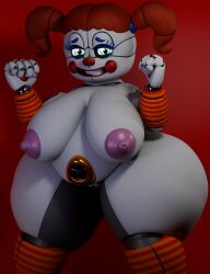 1girls 2026 3d baby_(fnafsl) background big_ass big_breasts big_butt breasts butt circus_baby circus_baby_(fnaf) circus_baby_(original) circus_baybee_(jordevoir) five_nights_at_freddy's five_nights_at_freddy's:_sister_location green_eyes naked naked_female nipples nude nude_female orange_hair purple_nipples red_background red_hair scottgames sister_location smile smiling vagina white_body