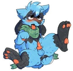 anal anal_masturbation anal_penetration anal_toy anthro blush generation_4_pokemon genitals hi_res lustylu male masturbation nintendo paxton_the_riolu penetration penis pokemon pokemon_(species) riolu sex_toy small_penis solo tongue tongue_out toying_self