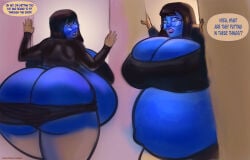 black_hair blueberry blueberry_inflation jigglywiggly stuck stuck_in_door