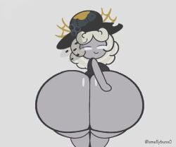 2d 2d_animation big_ass blush blushing_at_viewer bubble_ass cookie_run dialogue dialogue_box dialogue_with_sound_effects dress fart fart_fetish farting_at_viewer female female_focus female_only grey_skin hat looking_at_viewer looking_back sound tagme thebuttden truffle_cookie video waving_hand white_background wobbling_ass