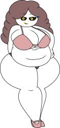 1girl bra chubby chubby_female delirium_(the_binding_of_isaac) edited edited_art female heels la-artist322_(artist) large_ass large_breasts long_hair mom_(the_binding_of_isaac) panties shapeshifter the_binding_of_isaac white_skin yellow_eyes yellow_lips