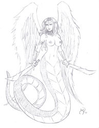 black_and_white lamia michael_powell mythology sketch tagme