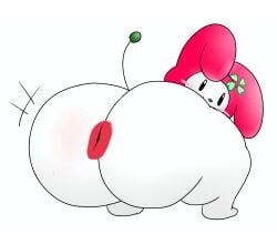 :) anus anus_focus anus_peek artist_request big_ass bubble_ass bunny_ears chibi chibi_style huge_ass looking_at_viewer looking_back rabbit rabbit_ears rabbit_girl smile squatting twitter unknown_artist
