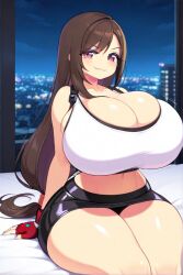 ai_generated brown_hair female final_fantasy final_fantasy_vii huge_breasts long_hair thick_thighs tifa_lockhart