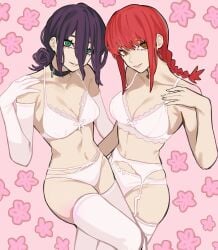 2d 2d_(artwork) 2d_artwork 2girls adult adult_female anime anime_character average_breasts background bare_armpits bare_arms bare_chest bare_hands bare_hips bare_midriff bare_shoulders bare_skin belly belly_button big_boobs big_breasts black-haired_female black_choker black_hair bra braid braided_hair braided_ponytail breasts busty busty_female busty_girl chainsaw_man choker cleavage collarbone curvaceous curvaceous_body curvaceous_female curvaceous_figure curvaceous_hips curvaceous_teenager curvy curvy_body curvy_female curvy_figure curvy_hips curvy_teen digital digital_art digital_drawing digital_drawing_(artwork) digital_media digital_media_(artwork) drawing duo elbow_gloves elbows european european_female european_girl exposed exposed_armpits exposed_arms exposed_chest exposed_hips exposed_midriff exposed_shoulders exposed_skin fanart female female_focus female_only fingernails fingers fit_female frilled_bra frilled_underwear from_front front_view garter_belt garter_straps gloves green-eyed_female green_eyes groin hair_between_eyes half_naked half_nude head_tilt hourglass_figure inguinal_crease inguinal_ligament knees large_boobs large_breasts lean_figure legwear linea_alba long_gloves long_hair looking_at_viewer makima_(chainsaw_man) mappa matching_underwear mature mature_female mature_woman medium_breasts midriff monotone_background multiple_females multiple_girls naked naked_female naked_woman narrow_waist navel nude nude_female nudity one_color_background panties parted_lips partially_undressed pattern_background pink_background plain_background ponytail posing posing_for_the_viewer posing_naked posing_nude red-haired_female red_hair reze_(chainsaw_man) ribbon_bra ribbon_panties ring_eyes ringed_eyes russian russian_female russian_girl sailen0 semi_nude shonen_jump shoulders shueisha sidelocks skindentation slender_body slender_waist slim_female slim_waist smile smiley_face smiling smiling_at_viewer solid_color_background standing stockings stomach thigh_highs thighhighs thighs tilted_head top_view undefined underwear underwear_only upper_body voluptuous voluptuous_teenager weekly_shonen_jump white_bra white_elbow_gloves white_garter_belt white_garter_straps white_gloves white_legwear white_long_gloves white_panties white_stockings white_thigh_highs white_thighhighs white_underwear wide_hips woman yellow-eyed_female yellow_eyes
