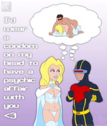 1boy 1girls 2d animated blonde_hair brown_hair cheating cheating_husband cleavage cyclops_(x-men) emma_frost everlong female gif infidelity male marvel marvel_comics scott_summers sex straight white_queen x-men