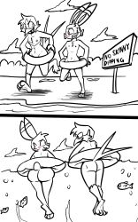 2boys anthro ass birbpan furry innertube male nude pokemon pokemon_(species) scorbunny tagme taillow