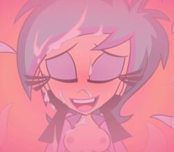 animated baron_vain blush breasts cum cum_in_hair cum_on_breasts cumshot eyeshadow fucked_silly goth lacey_shadows nipples orgasm the_modifyers zone