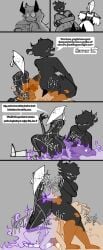2d 2d_(artwork) 3girls alien alien_girl blox_cards body_markings briggeybruh butt_squish caught caught_stealing color colored comic comic_page corruption crushed_by_ass dialogue facesitting fart fart_cloud fart_fetish fart_torture farting farting_in_face farting_on_another farting_on_face head_between_ass head_between_buttocks heart hearts hearts_around_head imp mind_break moaning monochrome onomatopoeia punishment roblox roblox_game shadow_creature tagme tagme_(character) until_they_like_it