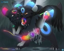 5:4 abdominal_bulge amber_eyes balls big_balls big_penis bioluminescence bioluminescent_markings bioluminescent_penis blep blue_markings bodily_fluids claws cloufy colored_cum crescent_(shape) cum cum_in_vagina cum_inside cum_on_balls cum_on_ground cum_pool cum_pooling duo eclipse_the_alpha_umbreon eeveelution excessive_cum excessive_genital_fluids feral from_behind_position generation_2_pokemon genital_fluids genitals gloves_(marking) glowing glowing_genitalia glowing_penis grabbing_from_behind grass heart_(marking) herm herm/male hi_res huge_balls huge_penis intersex intersex/male jewelry leg_markings light looking_at_another looking_pleasured male maleherm markings moonlight multicolored_markings multicolored_pawpads multicolored_penis necklace night nintendo open_mouth pawpads paws penetration penis plant pokemon pokemon_(species) rainbow_cum rainbow_markings rainbow_pawpads rainbow_penis red_eyes scarf sex shiny_pokemon socks_(marking) tongue tongue_out tree umbreon unusual_bodily_fluids unusual_cum unusual_genital_fluids vaginal vaginal_penetration