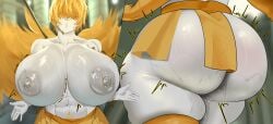 2girls adoniasfra angel_(deepwoken) ass ass_focus big_ass big_breasts deepwoken roblox roblox_game robloxian sisters tagme