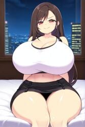 ai_generated brown_hair female final_fantasy final_fantasy_vii huge_breasts long_hair thick_thighs tifa_lockhart