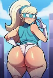 1girls ai ai_generated ass_focus back_view behind_view big_ass big_butt bubble_ass bubble_butt female female_focus female_only looking_at_viewer novelai powertrip smash_girl thick_thighs