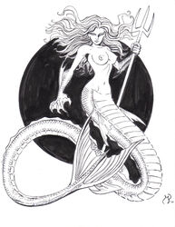 black_and_white mermaid michael_powell mythology sketch tagme