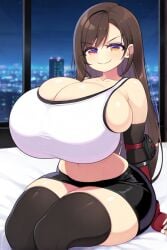 ai_generated brown_hair female final_fantasy final_fantasy_vii huge_breasts long_hair thick_thighs tifa_lockhart
