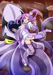 1girls breasts breasts_out clothing cure_sword dokidoki!_precure dress exposed_breasts female flat_chest kenzaki_makoto magical_girl monster monster_rape nekonta_komitia_derude peeing peeing_self pettanko precure pretty_cure purple_eyes purple_hair pussy rape restrained small_breasts squid stockings tentacle tentacle_monster tentacle_rape tentacle_sex tentacles urinating urinating_female urination urine