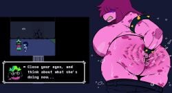 2026 absurd_res anal anal_fisting anal_penetration anthro armband autofisting autopenetration big_breasts big_butt bite biting_lip bodily_fluids bottomwear bottomwear_down bovid bracelet breasts butt caprine clothed clothing curvy_figure deltarune dialogue dinosaur english_text female fisting goat group hair hair_over_eyes hi_res huge_breasts huge_butt human isolatedartest jewelry kris_dreemurr long_hair male mammal markings masturbation nipples pants pants_down partially_clothed penetration pink_body pink_hair prehistoric_species ralsei reptile scalie screencap sharp_teeth spiked_armband spiked_bracelet spikes spots spotted_body susie_(deltarune) sweat sweaty_butt teeth text text_box thick_thighs trio undertale_(series) voluptuous wide_hips