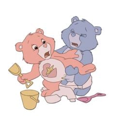 anthro bear blue_fur brother_and_sister care_bears cub diaper furry hugs incest mammal pink_fur straight tagme the_giant_hamster tugs twins vaginal vaginal_penetration vaginal_sex young