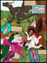2_penises 3:4 absurd_res animal_genitalia anthro anthro_on_feral anthro_penetrated anus balls balls_touching bestiality bodily_fluids canid canine canis cervical_penetration cum cum_in_ovaries cum_in_uterus cum_inside dialogue double_penetration dragon english_text fallopian_penetration fallopian_tubes fellowwolf feral feral_penetrating feral_penetrating_anthro from_front_position from_side genital_fluids genitals group hi_res hybrid impregnation intersex intersex/male knot knotting lying male maleherm maleherm/male mammal missionary_position multi_genitalia multi_penis multiple_impregnation multiple_ova mythological_creature mythological_scalie mythology on_back ovum penetration penile_spines penis penis_in_uterus profanity reverse_piledriver_position scalie sex sheath sperm_cell text theshadowulf uterus vaginal vaginal_penetration wolf