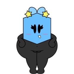 2d 2d_(artwork) bealmmaker big_ass big_hips black_eyes blue_body cute female female_focus female_only hexagon oc original_character white_background